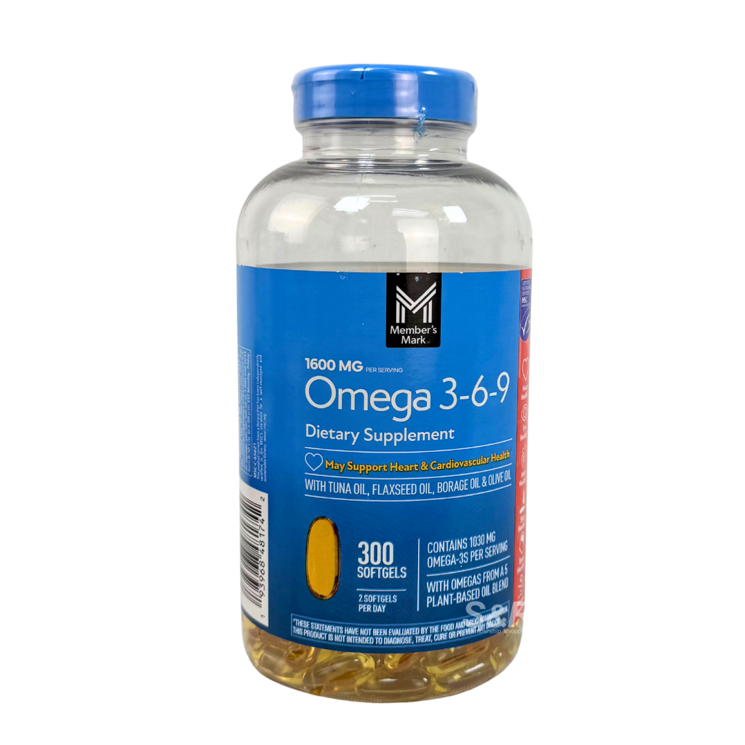 Member's Mark Omega 3-6-9 Dietary Supplement 300 softgels
